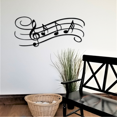 Music Notes Metal Wall Mural